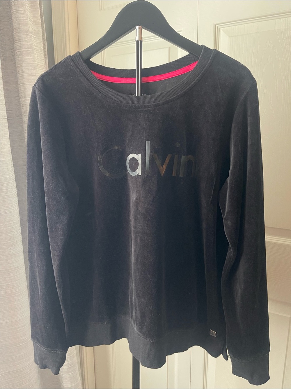 Calvin Klein Black Velvet Logo Sweatshirt